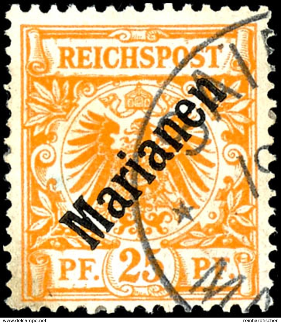 25 Pfennig Krone/Adler Mit Diagonalem Aufdruck, Rückseitig Leichte Mängel, Optisch Recht Gut Wirkend, Teilstempel "SAIPA - Mariana Islands