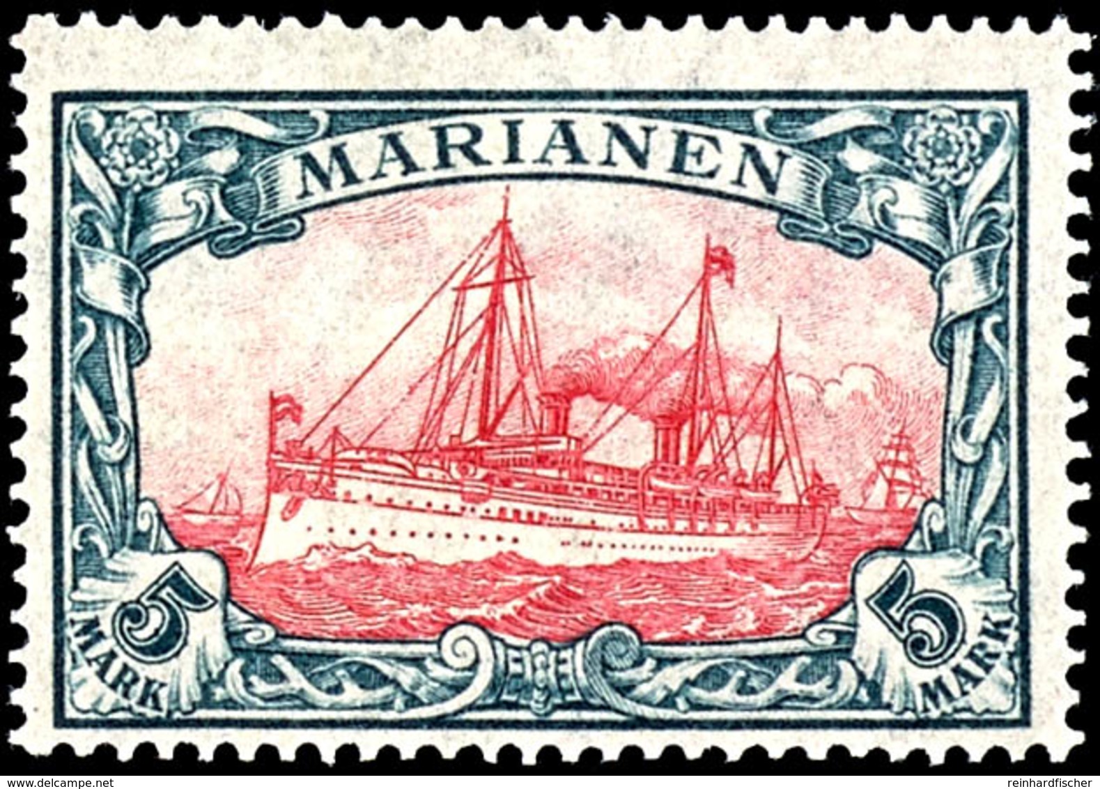 5 Mark Kaiseryacht, Tadellos Postfrisch Ohne Signatur, Michel 250,-, Katalog: 21B ** - Marianen