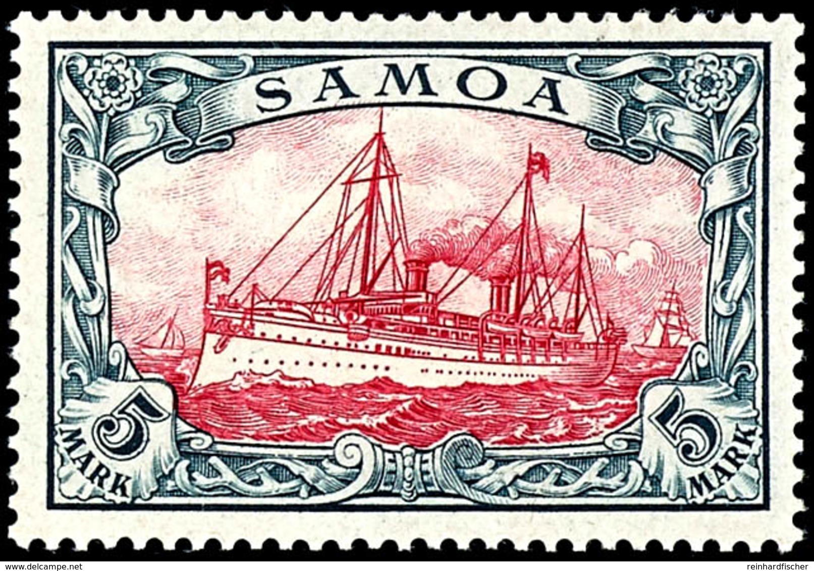 5 M. Kaiseryacht, Postfrisch, Kabinett, Geprüft Ebel Und Dr. Lantelme BPP, Fotoattest Jäschke-L. BPP, Mi. 850.-, Katalog - Samoa