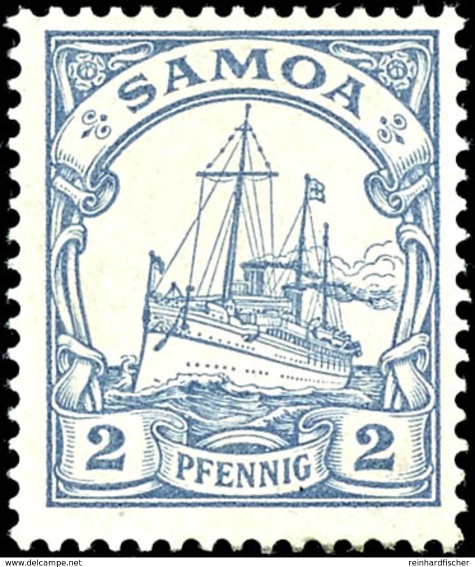 2 Pfg Kaiseryacht Als Probedruck, Tadellos Ungebrauchtes Und Farbfrisches Kabinettstück Der Seltenen Marke Mit Originalg - Samoa