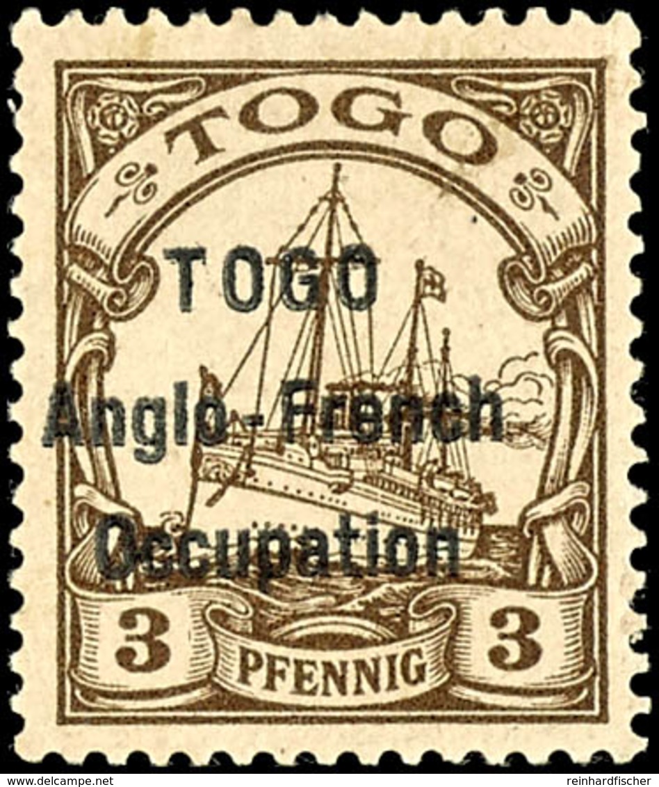 3 Pfg Kaiseryacht, Tadellos Ungebraucht, Seltene Marke, Auflage Nur 1.200 Stück, Gepr. Pauligk BPP, Mi. 190.-, Katalog:  - Togo