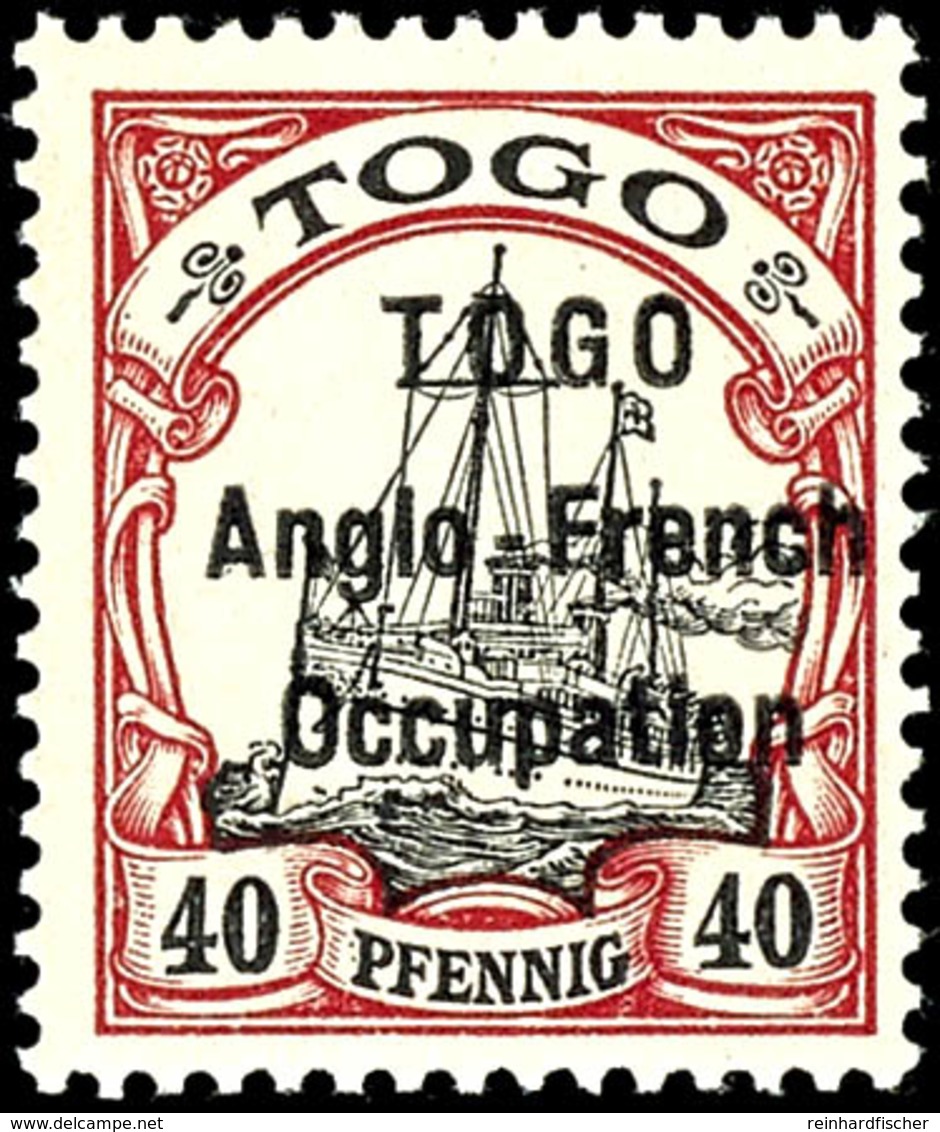 40 Pfg Kaiseryacht Mit Aufdruck In Type I, Tadellos Ungebraucht, Auflage Nur 550 Stück, Seltene Marke. Mi. 400.-, Katalo - Togo