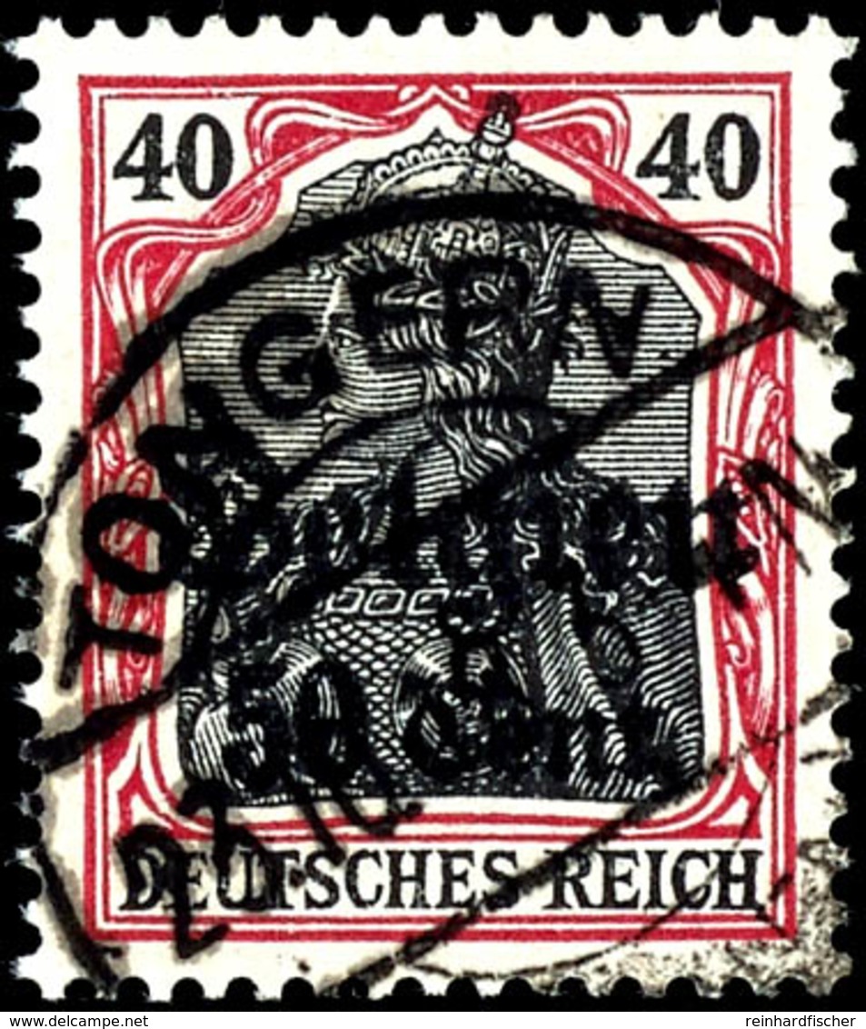 50 C. Auf 40 Pfg. Lilarot/schwarz, Zw 0,8, Gestempelt, Signiert Hey BPP, Mi. 400.-, Katalog: 20bI O - Other & Unclassified