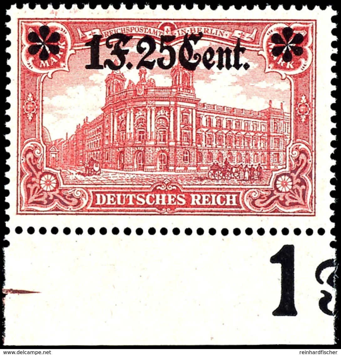 1 F. 25 C. Auf 1 M. Deutsches Reich Mit Wertangabe Unterhalb Der Sternlinie, Gezähnt 26:17, Mit Unterrand, Tadellos Post - Altri & Non Classificati