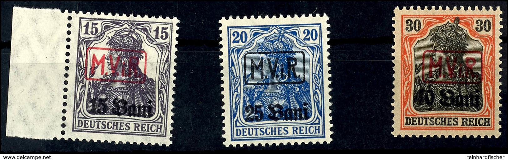 15 B. Bis 40 B. Freimarken, Kompletter Satz Mit Drei Werten, Tadellos Postfrisch, Höchstwert Gepr. Hey BPP, Mi. 100.-, K - Roumanie