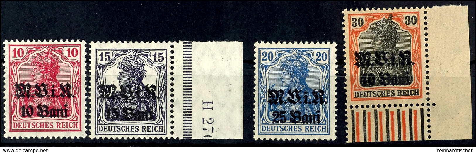 10 B. Auf 10 Pfg Bis 40 B. Auf 40 Pfg Germania, Kompletter Satz Mit 4 Werten, Tadellos Postfrisch, Mi. 70.-, Katalog: 4/ - Romania