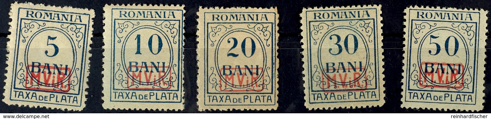 5 Bani Bis 50 Bani Portomarken, Papier Ohne Wz., Tadellos Postfrisch, Gepr. Hey BPP, Mi. 400.-, Katalog: 1/5 ** - Sonstige & Ohne Zuordnung