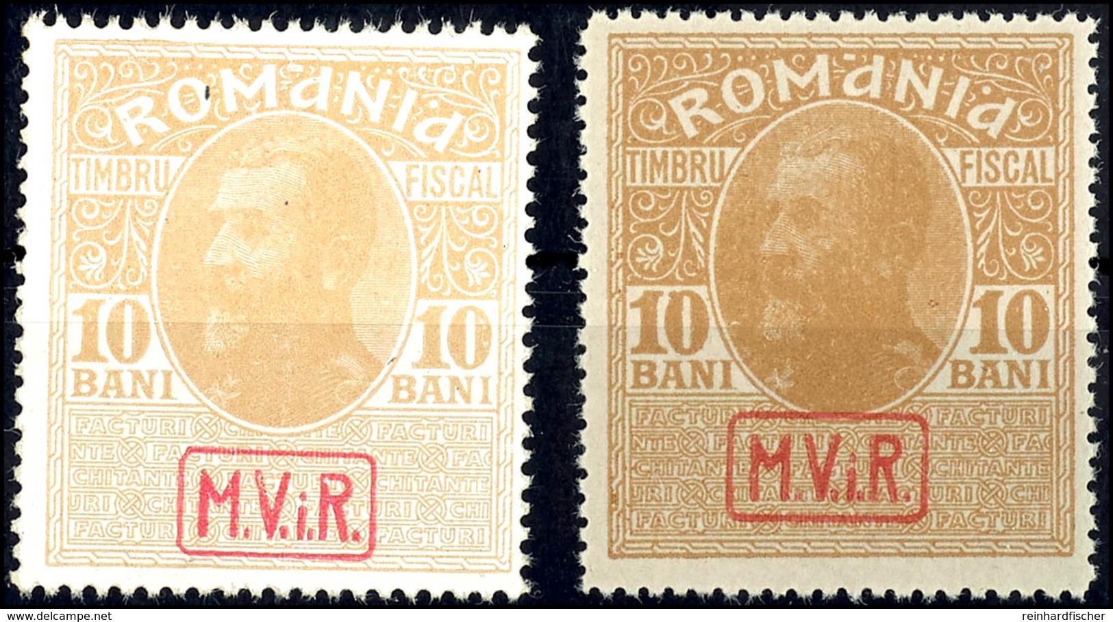 10 Bani Kriegssteuermarke, Glänzendes Und Mattes Papier, Beide Marken Postfrisch Geprüft Hey BPP, Mi.300,-, Katalog: 7x/ - Altri & Non Classificati