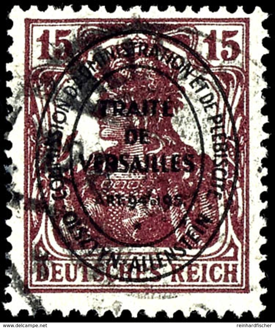 15 Pfennig Karminbraun, Zeitgerecht Entwertet, Fotoattest Wasels BPP "echt, Einwandfrei", Mi.1.000,-, Katalog: 18b O - Autres & Non Classés