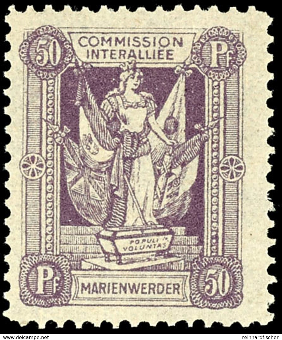 50 Pfennig Braunviolett, Zähnung 11 1/2, Postfrisch, Bestens Geprüft Klein VPP, Mi.200,-, Katalog: 8xB ** - Autres & Non Classés