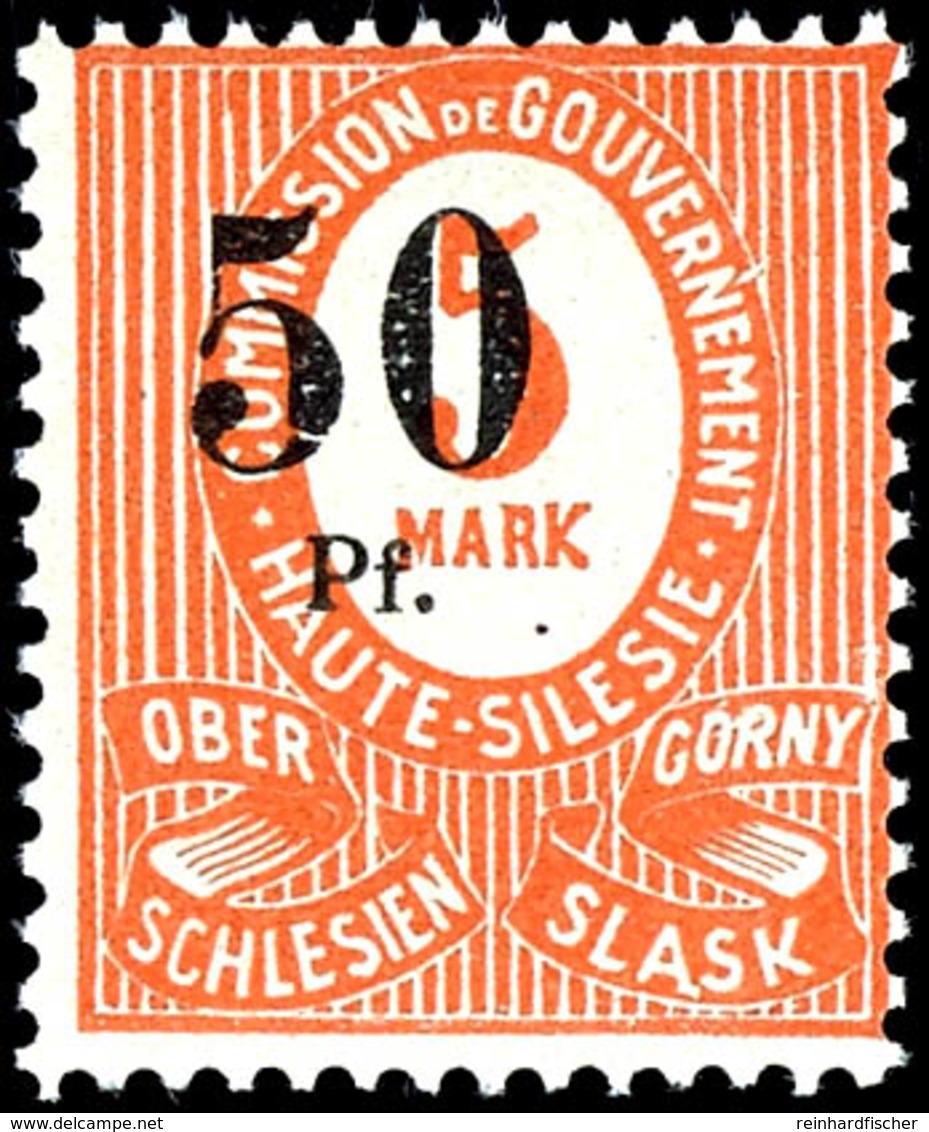 50 Pfennig Auf 5 Mark, Postfrisch Mit Plattenfehler X "Keil über Erstem N", Fotoattest Gruber BPP "echt Und Einwandfrei" - Altri & Non Classificati