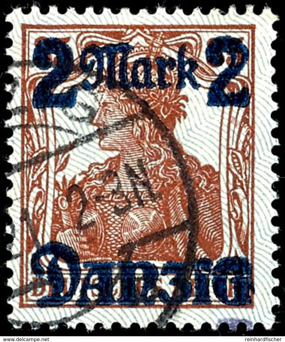 2 M. Auf 35 Pf. Mit Unterdruck Spitzen Nach Unten, Tadellos, Gepr. Infla, Mi. 700,--, Katalog: 28II O - Autres & Non Classés