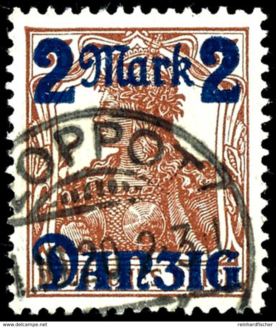 2 Mark Auf 35 Pfennig Ohne Netzunterdruck, Zeitgerecht Gestempelt, Fotoattest Soecknick BPP "echt Und Einwandfrei", Mi.1 - Other & Unclassified