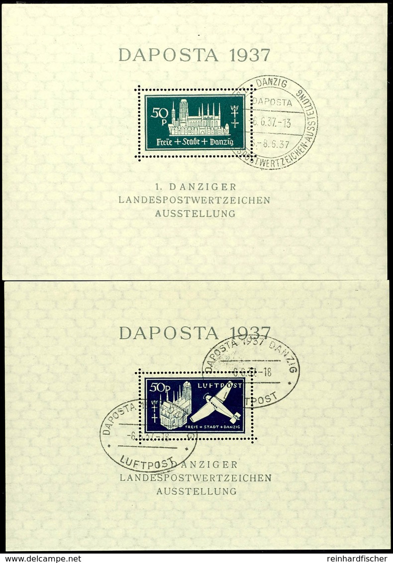 Daposta-Blockpaar In Beiden Farben, Je Mit Sonderstempel, Mi. 170.-, Katalog: Bl.1a+b+2a+b SST - Sonstige & Ohne Zuordnung