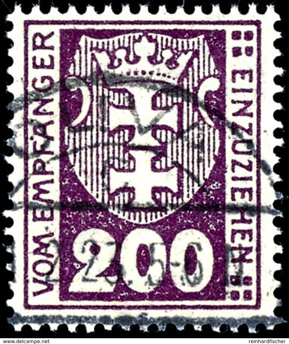 200 Pfennig Kleines Wappen, Liegendes Wasserzeichen, Zeitgerecht Gestempelt, Fotoattest Soecknick BPP, "echt Und Einwand - Autres & Non Classés