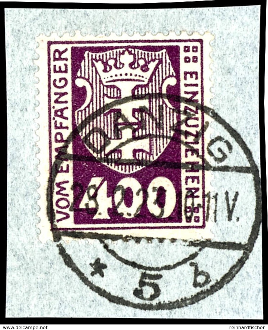 400 Pfennig Kleines Wappen, Liegendes Wasserzeichen, Zeitgerecht Gestempelt, Fotobefund Tworek BPP, "echt Und Einwandfre - Autres & Non Classés