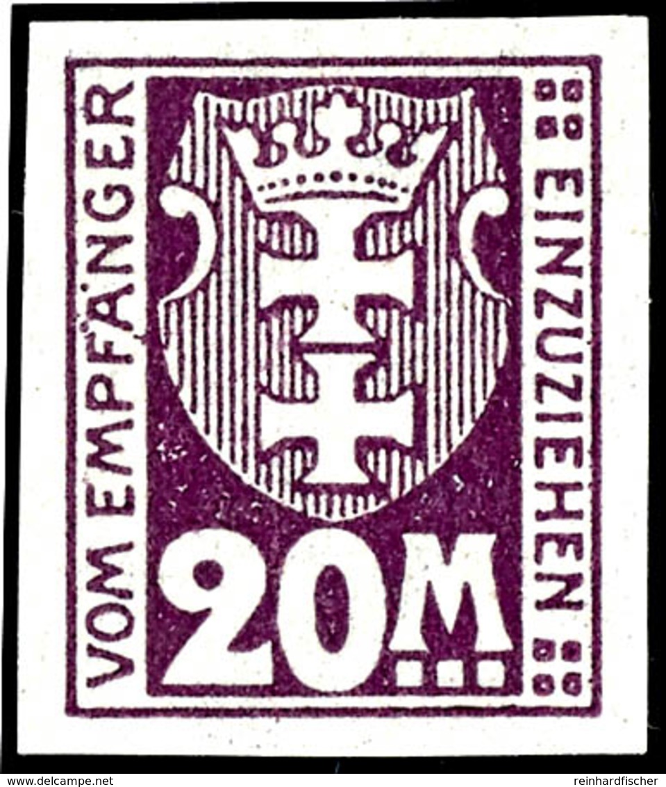 800 Pfennige Kleines Wappen, Stehendes Wasserzeichen, Postfrisch Ungezähnt, Fotoattest Soecknick BPP, "echt Und Einwandf - Autres & Non Classés