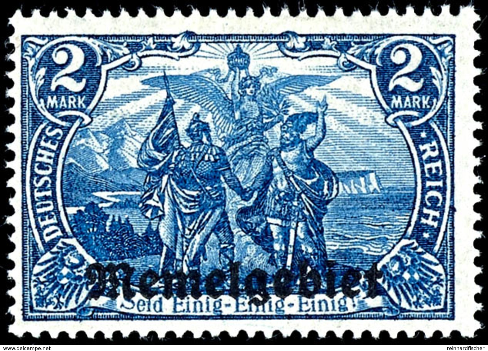 2 Mark Deutsches Reich Mit Aufdruck "Memelgebiet", Schwärzlichblau,  Tadellos Ungebraucht Mit Originalgummierung, Fotobe - Memel (Klaipeda) 1923
