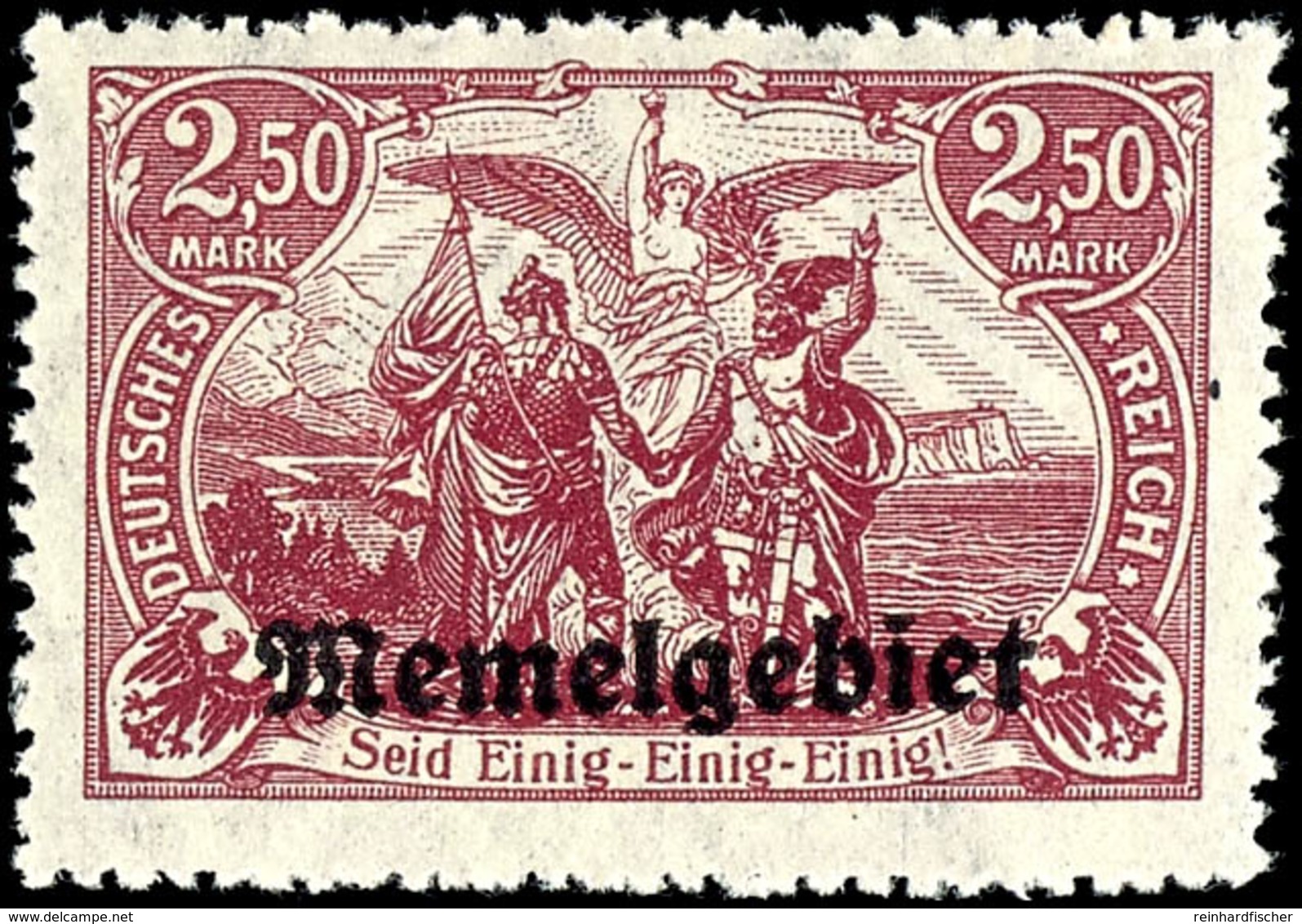 2,50 Mark Dunkelbräunlichlila, Postfrisch, Fotobefund Huylmanns BPP "echt, Einwandfrei", Mi.270,-, Katalog: 13d ** - Klaipeda 1923