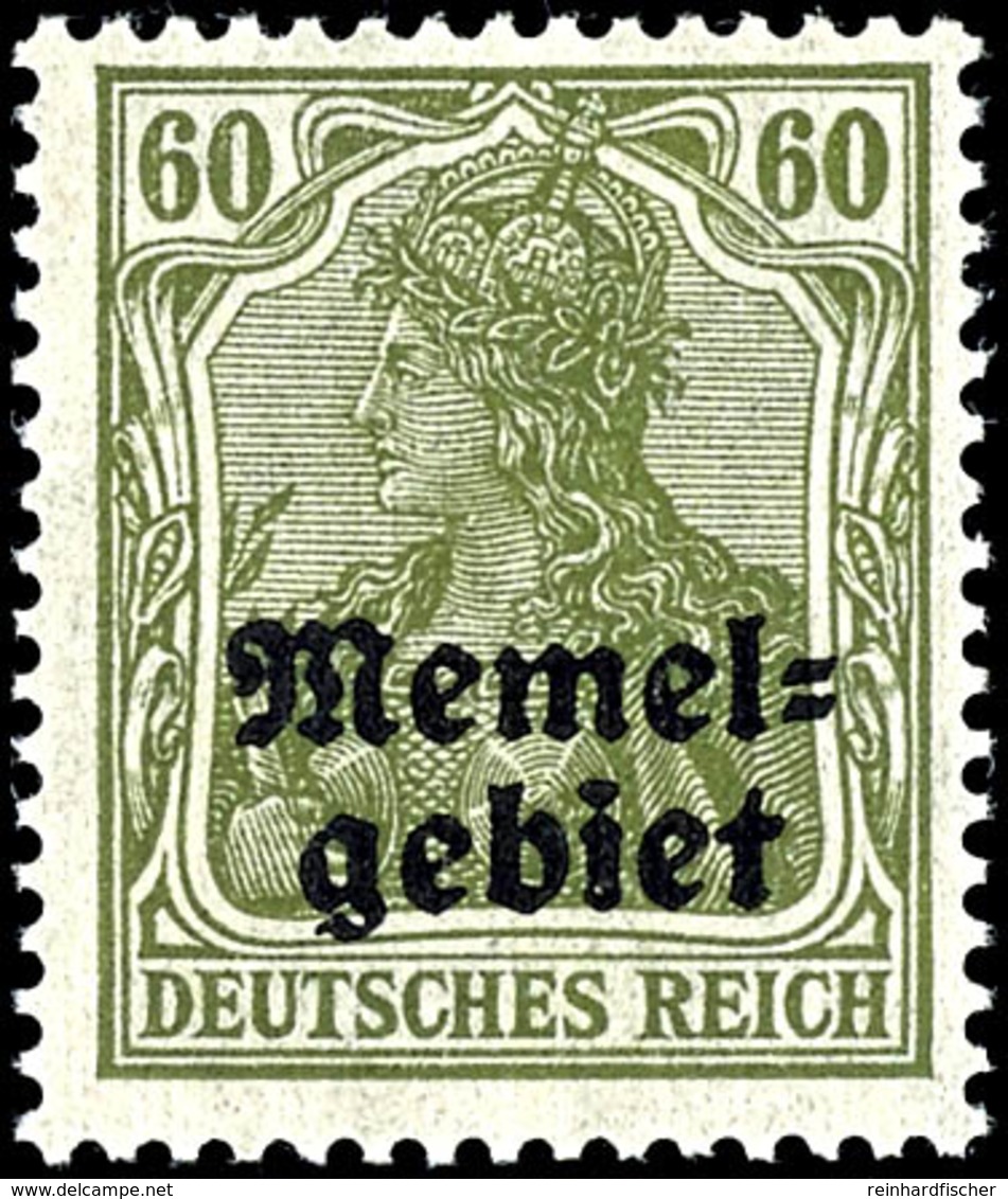 60 Pfennig Mit Aufdruck, Postfrisch, Senkrecht Geriffelte Gummierung, Fotoattest Huylmans BPP "echt, Einwandfrei", Mi.65 - Klaipeda 1923