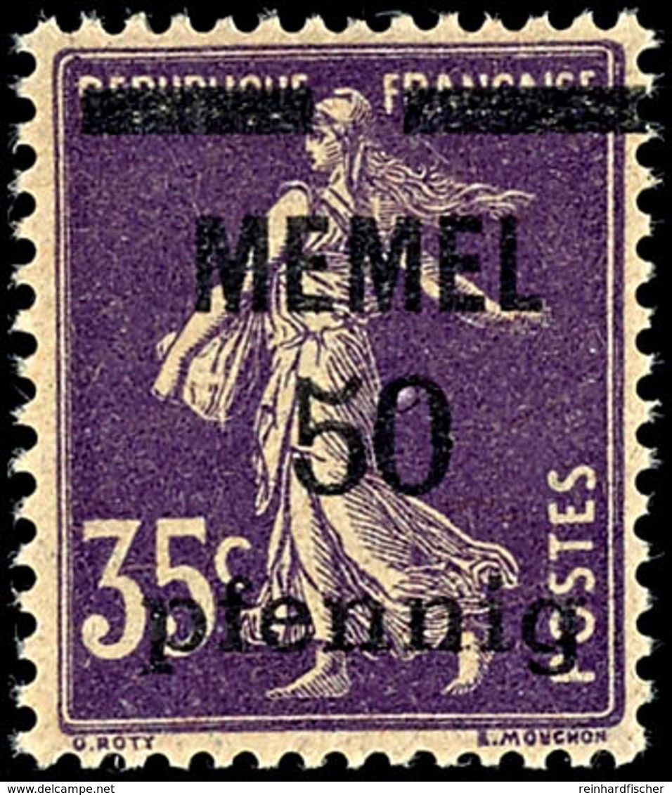 50 Pfennig Auf 34 C. Dunkelrotviolett, Postfrisch, Fotobefund Huylmans BPP "echt, Einwandfrei", Mi.600,-, Katalog: 23b * - Memelgebiet 1923