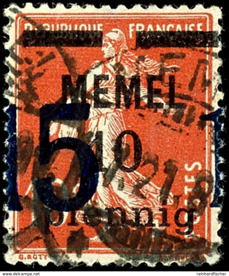 15 Auf 10 Pfennig Auf 10 Centimes, Sauber Gestempelt Mit Starker Aufdruckverschiebung, Bestens Geprüft Huylmans BPP, Mi. - Klaipeda 1923