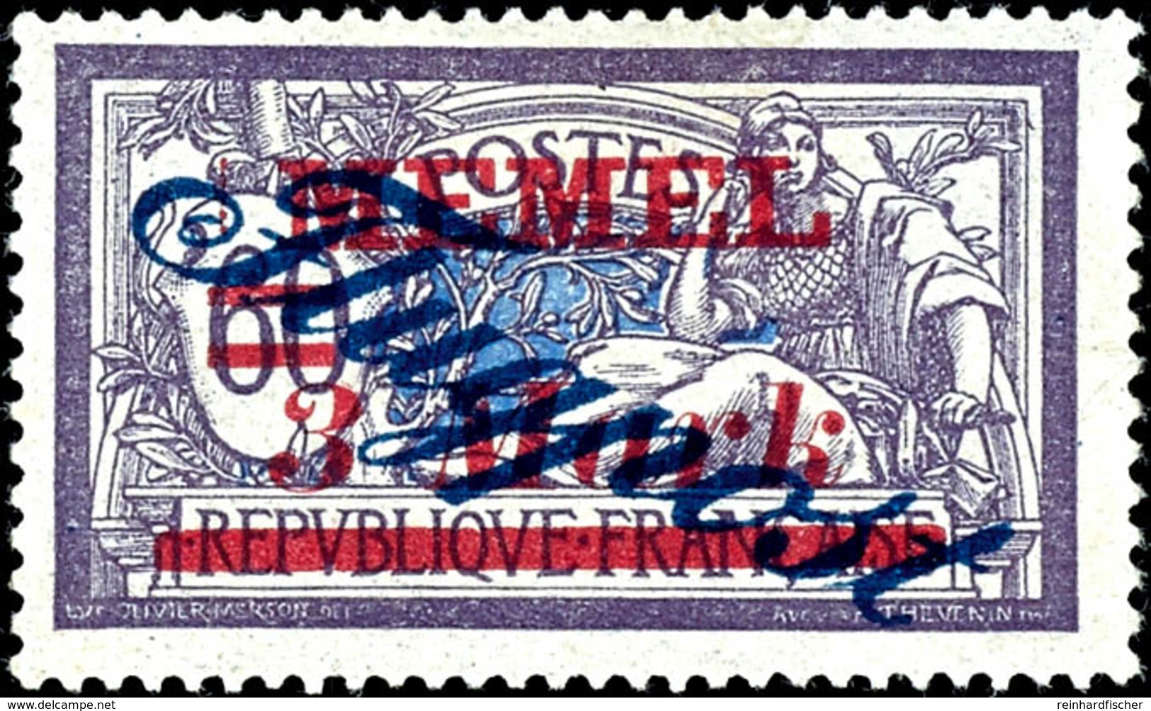 3 Mk. Auf 60 C. (Blockschrift), Ungebraucht, Geprüft, Mi. 160,-, Katalog: 79     * - Memel (Klaipeda) 1923