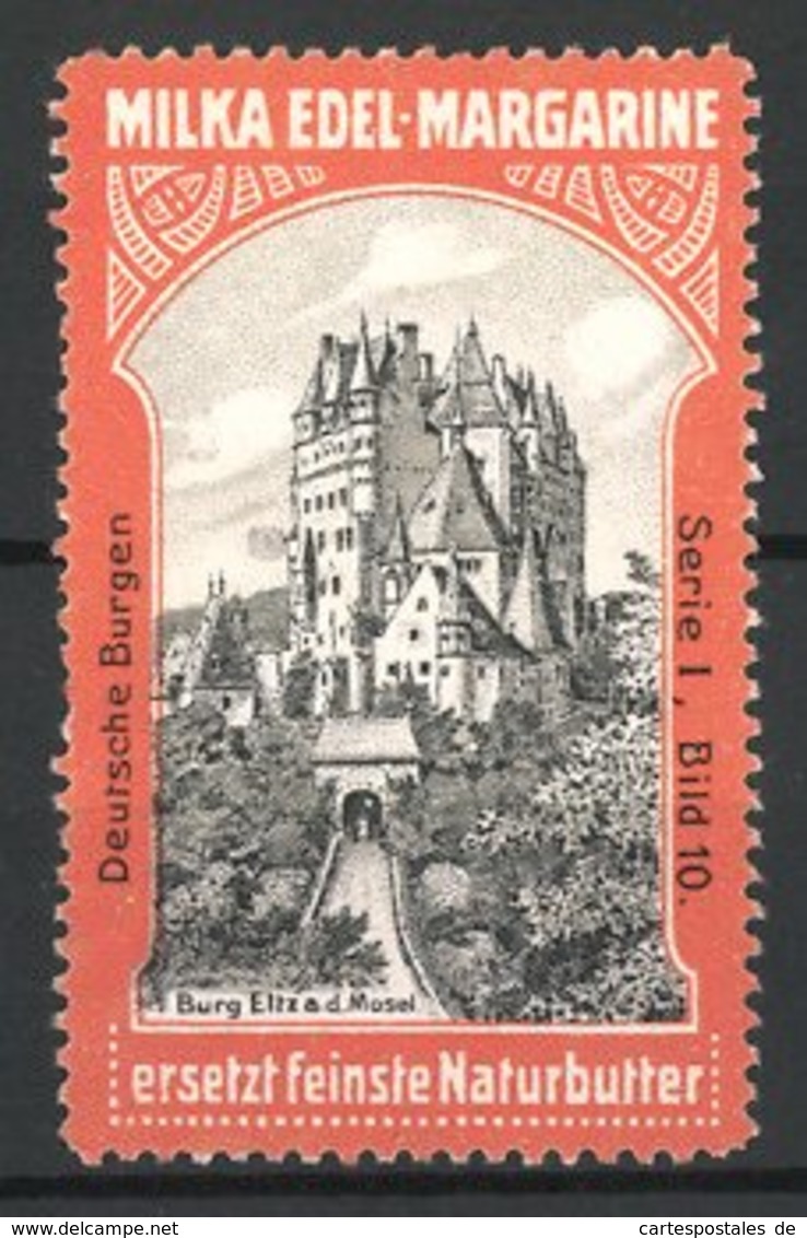 Reklamemarke Milka Edelmargarine, Burg Eltz - Erinnofilia