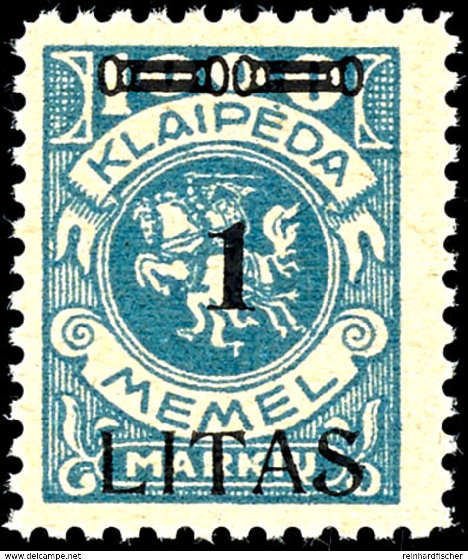 1 Litas Cent. Auf 1000 M., Postfrisch Mit Aufdruckfehler "abweichendes S", Bestens Geprüft Klein BPP, Mi.700,-, Katalog: - Klaipeda 1923