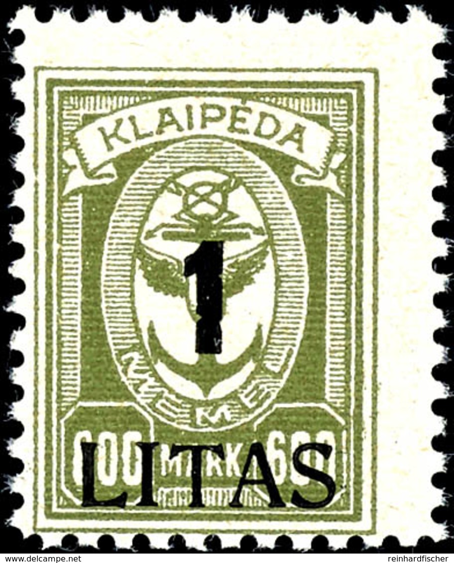 1 Litas Auf 600 M. Und 1 Litas Auf 3000 M., Beide Marken Postfrisch Mit Aufdruckfehler "I In Litas Mit Abweichender Dick - Memel (Klaipeda) 1923