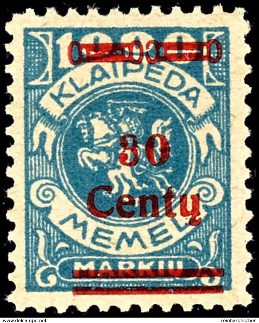 25 Centai Auf 1000 M., Postfrisch In Type I, Kurzbefund Klein BPP "echt, Einwandfrei", Mi.500,-, Katalog: 229I ** - Klaipeda 1923
