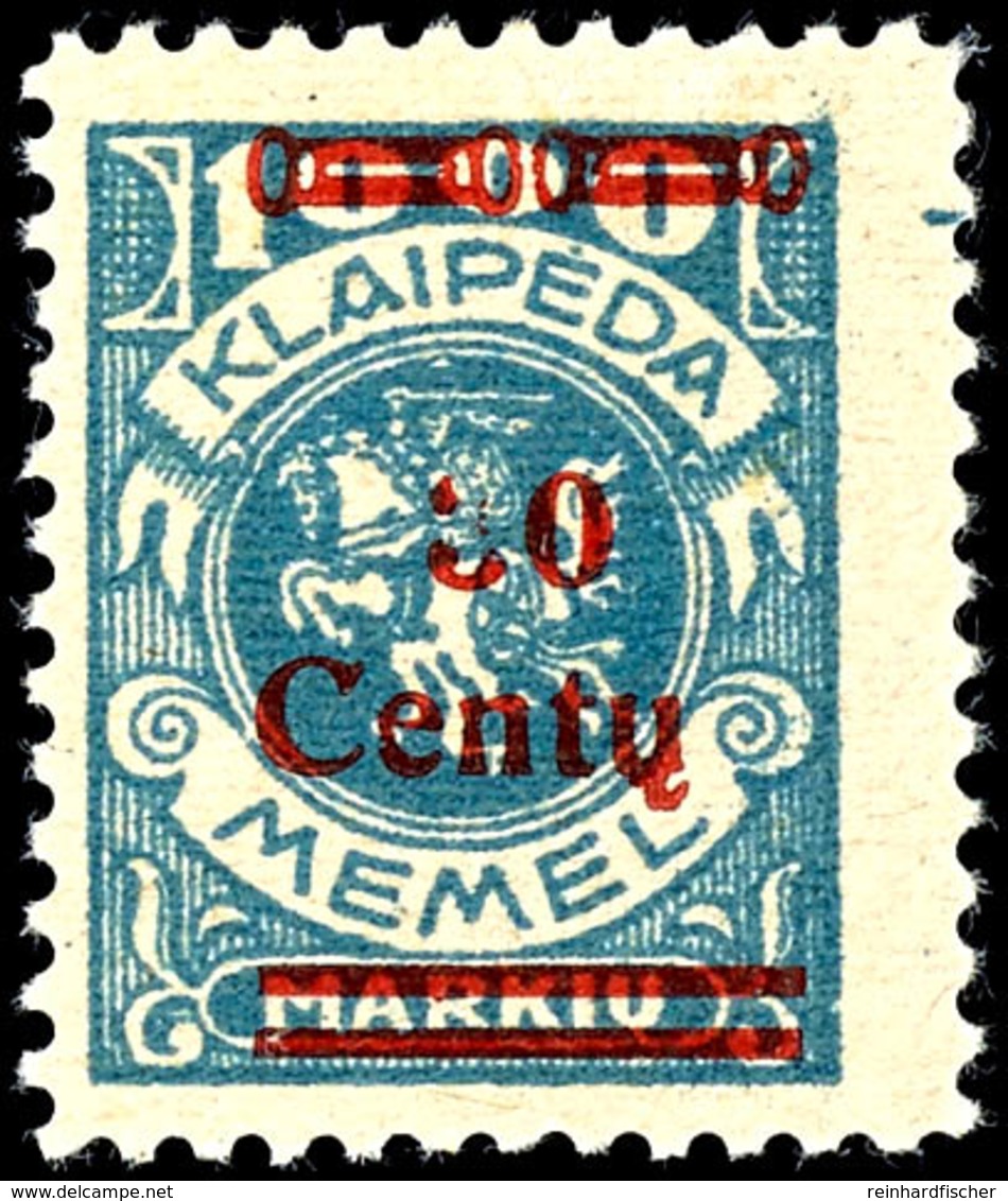 25 Centai Auf 1000 M., Postfrisch In Type II, Fotoattest Klein VPP "echt, Einwandfrei", Mi.875,-, Katalog: 229II ** - Memel (Klaïpeda) 1923