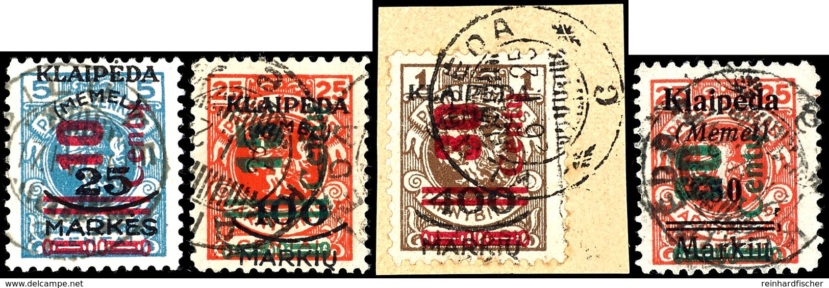 10 Centu Bis 60 Centu, Satz Komplett Gestempelt, Alle Type III, Alle Bestens Geprüft Klein BPP Bzw.VPP, Mi.2450,-, Katal - Klaipeda 1923