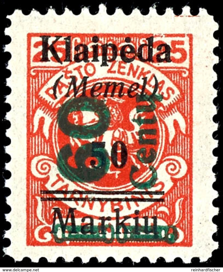 60 Centu Auf 50 M. Auf 25 C.., Ungebraucht In Type II, Kurzbefund Huylmans BPP "echt, Einwandfrei", Mi.500,-, Katalog: 2 - Klaipeda 1923