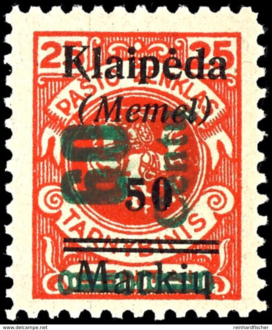 60 Centu Auf 50 M. Auf 25 C.., Postfrisch In Type III, Bestens Geprüft Klein BPP, Mi.700,-, Katalog: 233III ** - Klaipeda 1923