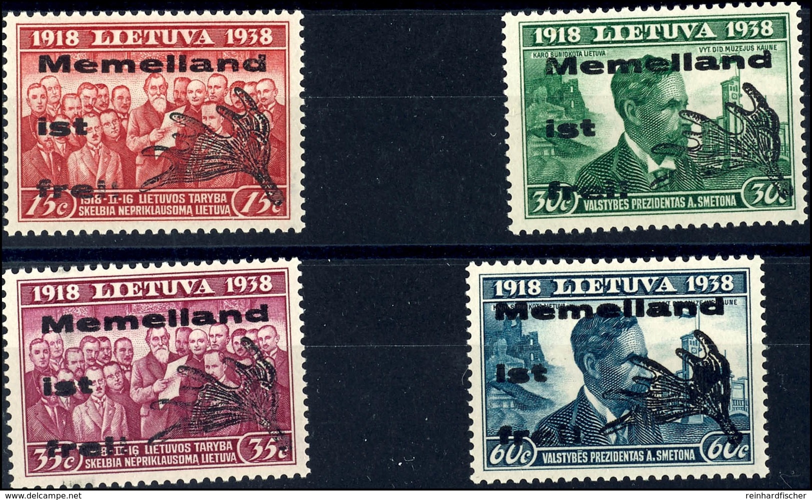 15 C. Bis 60 C. Lokalausgabe Mit Aufdruck In Type II, Tadellos Postfrisch, Gepr. Dr. Petersen BPP, Mi. 120.-, Katalog: I - Memel (Klaipeda) 1923