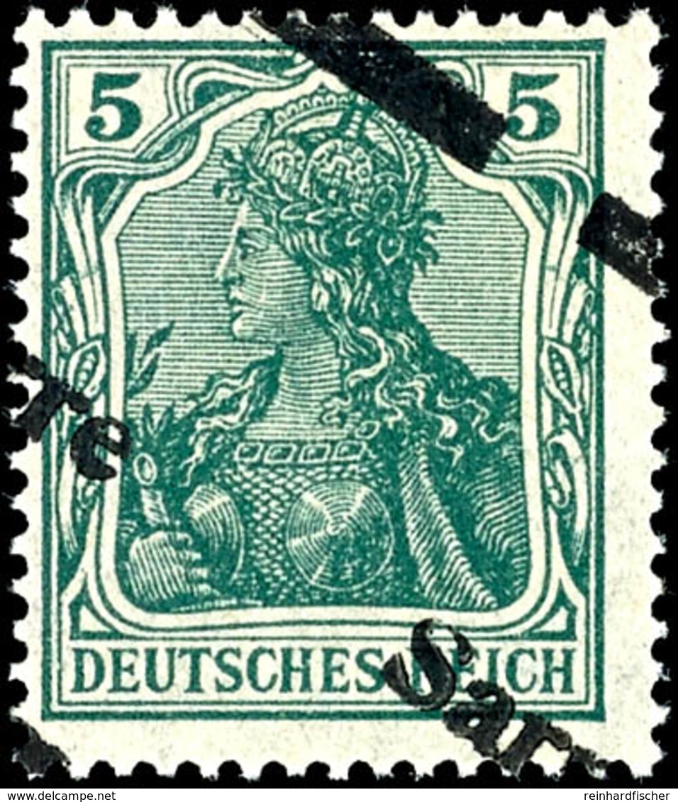 5 Pf. Germania Sarre Mit Diagonalem Aufdruck Tadellos Ungebraucht Mit Sauberem Erstfalz, Gepr. A. Burger BPP, Mi. 500.-, - Sonstige & Ohne Zuordnung