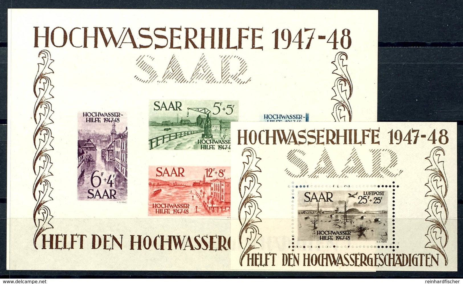 1949, Hochwasser-Blockpaar, Tadellos Postfrisch, Katalog: Bl.1/2 ** - Other & Unclassified