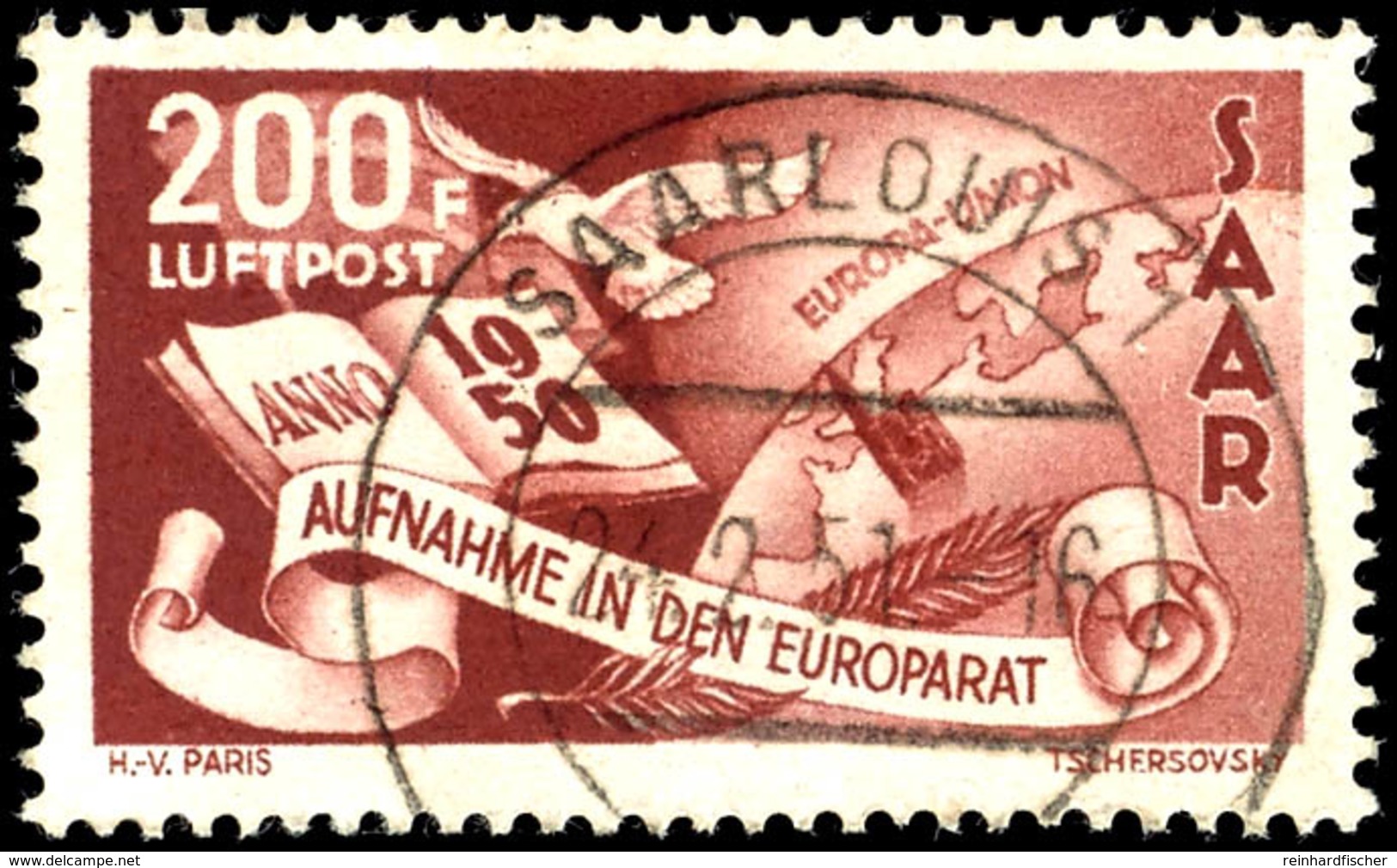 25 Und 200 Fr. Europarat, 2 Werte Gest., 200 Fr. Gepr. Ney BPP, Mi. 320,-, Katalog: 297/98 O - Autres & Non Classés