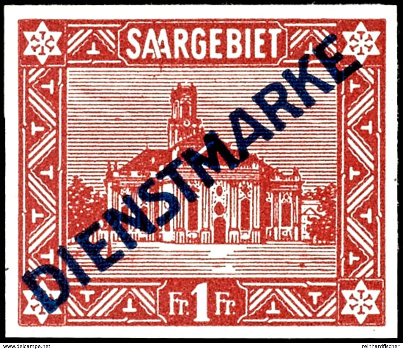 1 Fr. Lebhaftbraunrot Mit Aufdruck "Dienstmarke" In Type II, Abart "ungezähnt", Tadellos Postfrisch, Von Der Ungezähnten - Sonstige & Ohne Zuordnung