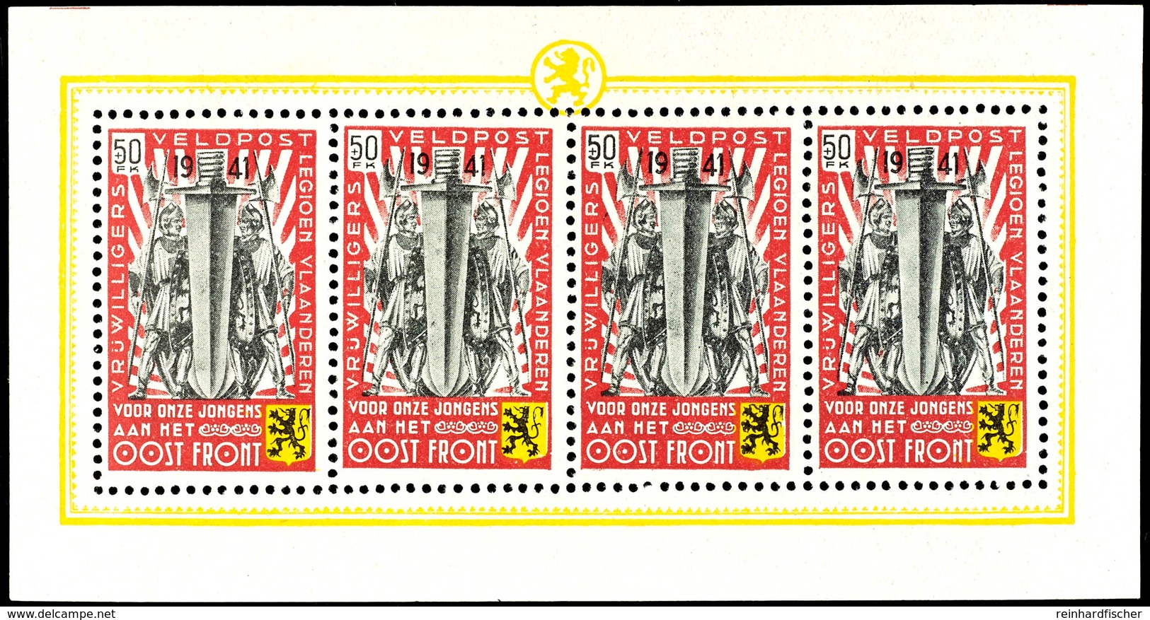 + 50 Fr. Symbolische Darstellungen 1941, Kpl. Kleinbogensatz, Tadellos Postfrisch, Mi. 500.-, Katalog: I/IV KB ** - Altri & Non Classificati