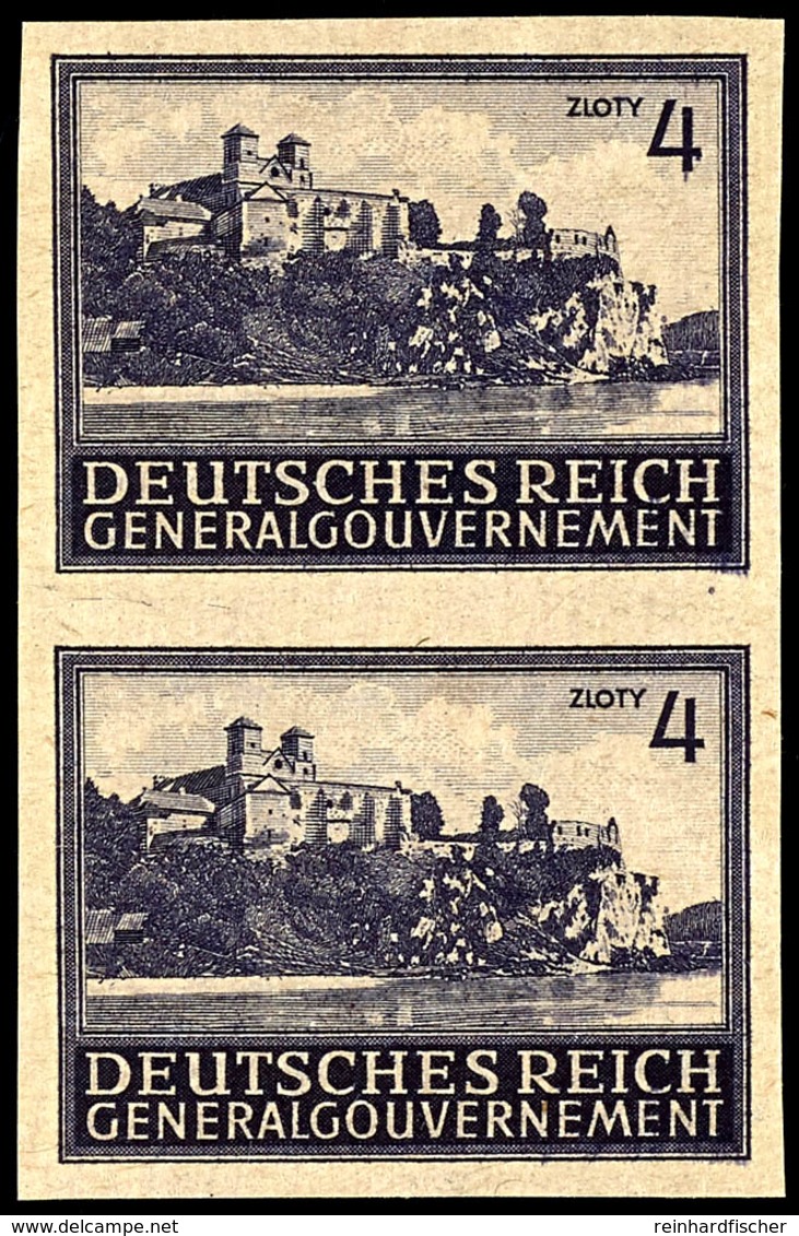 4 Zl. Bauwerke, Probedruck Auf Gelblichem Papier, Ungezähnt, Senkrechtes Paar, Ungebraucht Ohne Gummi, Wie Verausgabt, S - Andere & Zonder Classificatie