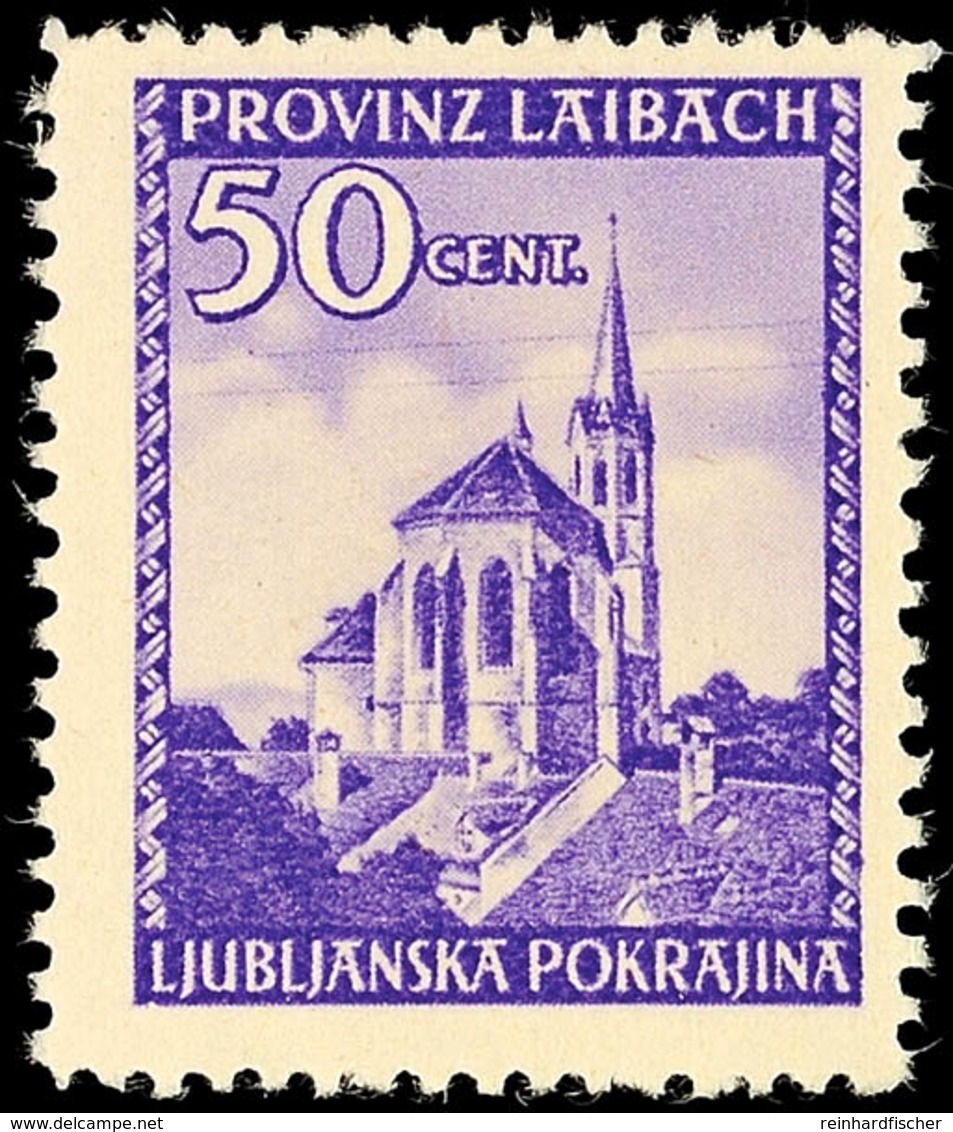 50 C Violett Mit Plattenfehler "Telegraphendrähte" Tadellos Postfrisch, Dopp. Gepr. Krischke, Mi. 140.-, Katalog: 49I ** - Sonstige & Ohne Zuordnung