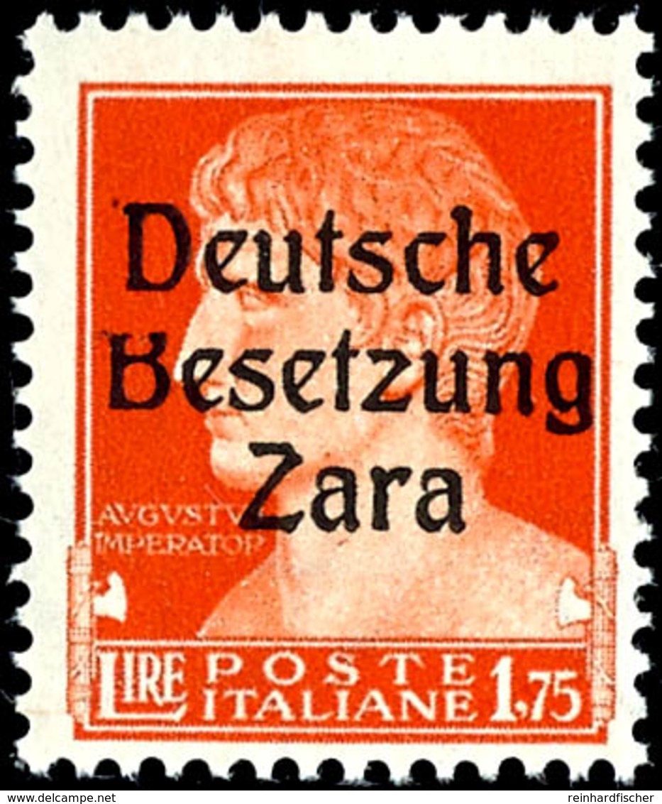 15 Cmi., 1 Bis 1,75 L., 4 Postfrische Werte (1,25 Mit Oberrand), Je Type I Mit Aufdruckfehler "B Ohne Oberbogen" (PF III - German Occ.: Zara