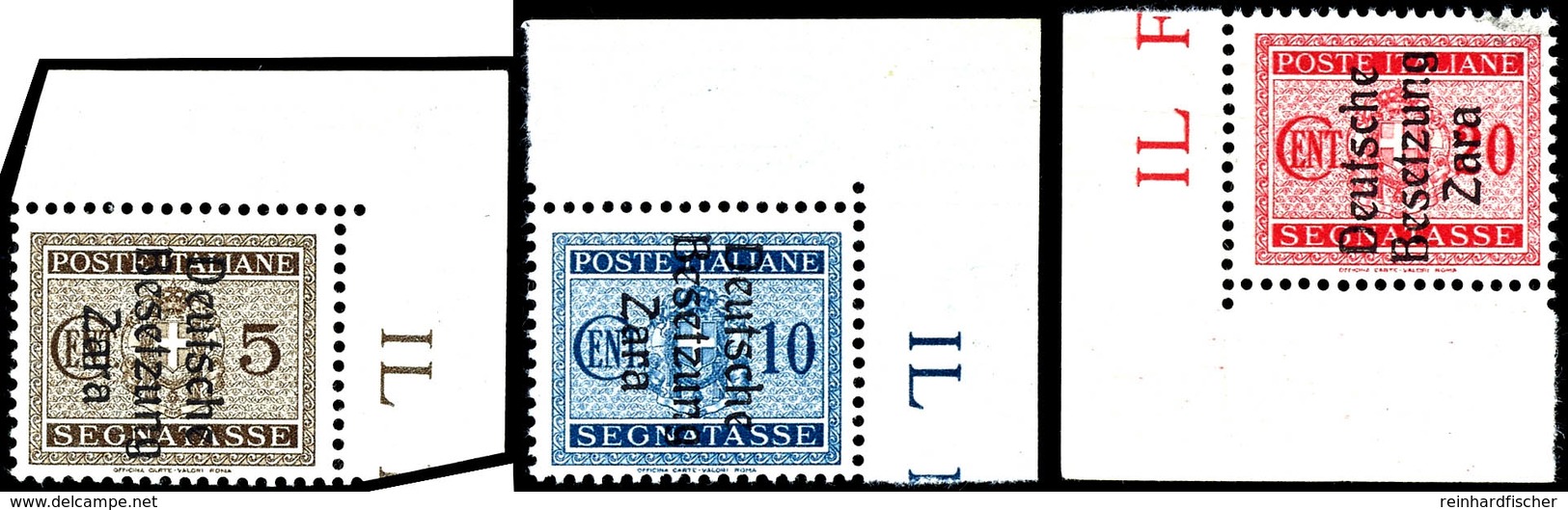 5, 10 Und 20 Cmi., Je Type I Mit Aufdruckfehler "gebrochenes N" (Feld 1 Der Überdruckplatte), Postfrisch, Sign. Ludin BP - Other & Unclassified