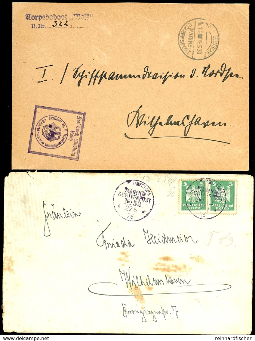 1926/30, Kriegsmarine, Brief Mit Mehrfachfrankatur über 5 Pf (2) Mit Stpl. DEUTSCHE MARINE SCHIFFSPOST Nr. 52  Vom 22.6. - Autres & Non Classés