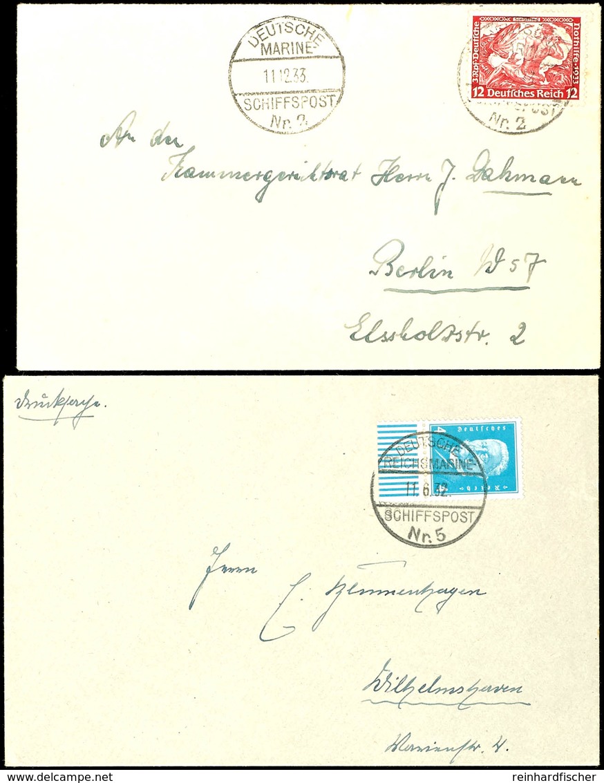 1932/33, Kriegsmarine, Drucksache Mit 4 Pf Hindenburg Und Aufgabe-Stpl. DEUTSCHE REICHSMARINE-SCHIFFSPOST Nr. 5 (= Fisch - Other & Unclassified