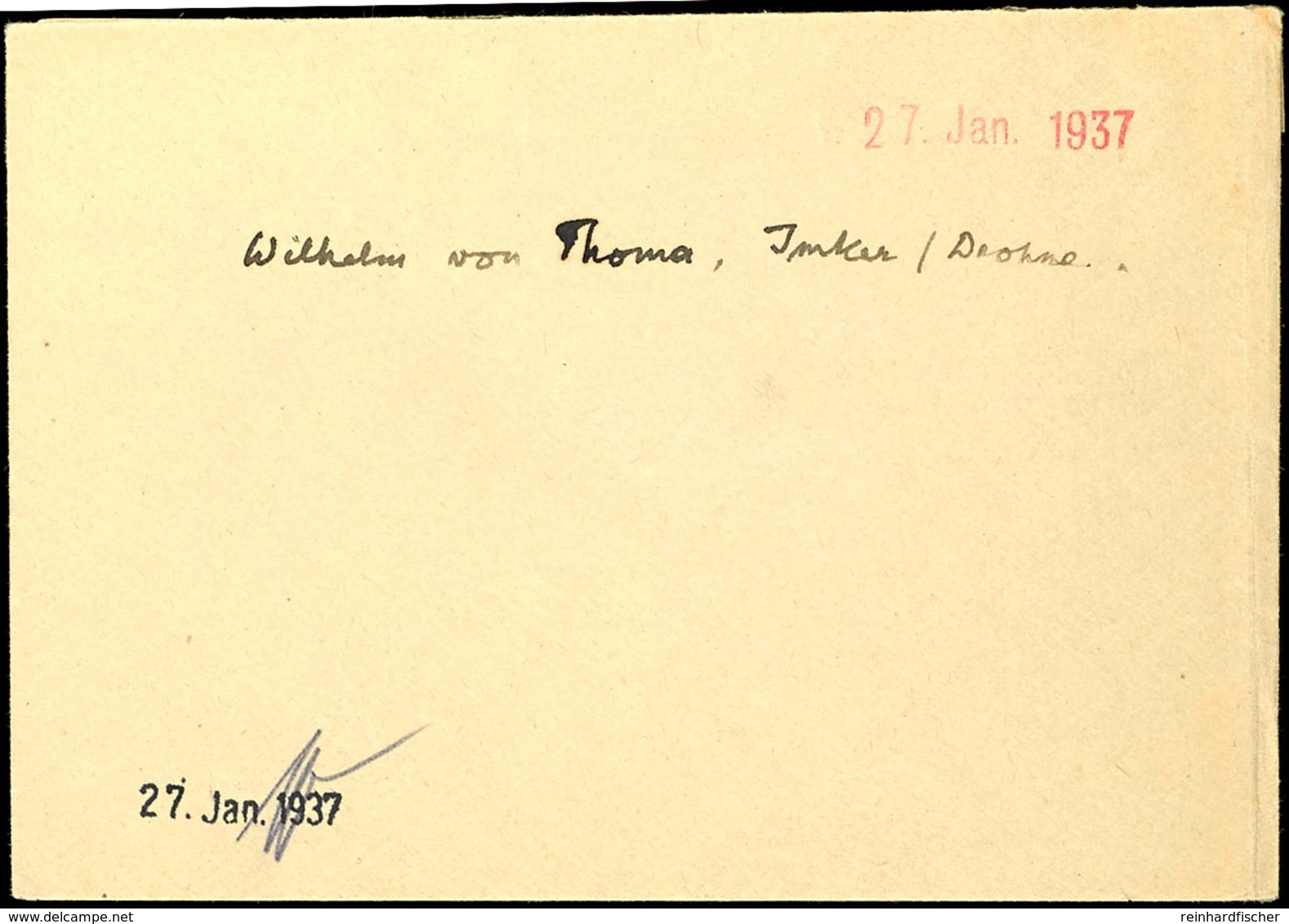 1937, Legion Condor, Brief Mit Inhalt Vom 25.01.37 Sowie Mit Rotem Datum-Eingangsstempel 27. Jan. 1937 An Wilhelm Von Th - Sonstige & Ohne Zuordnung