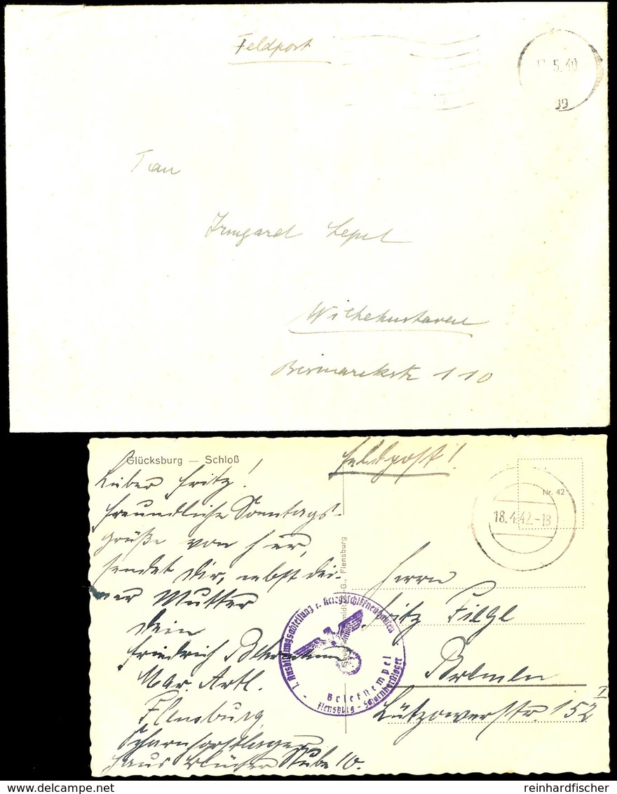 1940/42, Kriegsmarine, Feldpost-Brief Mit Brief-Stpl. Und Absenderangabe Feldpost-Nr. M 00105 = Schlachtschiff "Gneisena - Autres & Non Classés