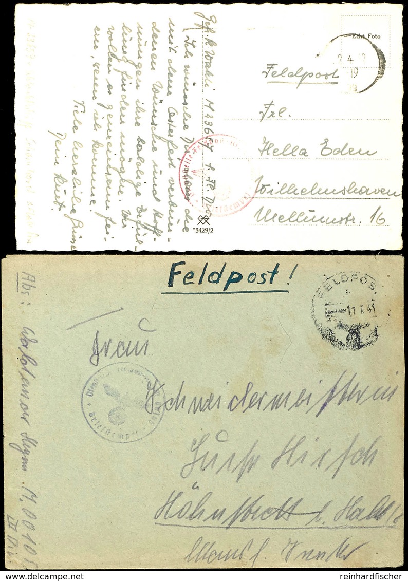 1941/42, Kriegsmarine, Feldpost-Brief Mit Inhalt Mit Brief-Stpl. Und Absenderangabe Feldpost-Nr. M 00105 = Schlachtschif - Other & Unclassified